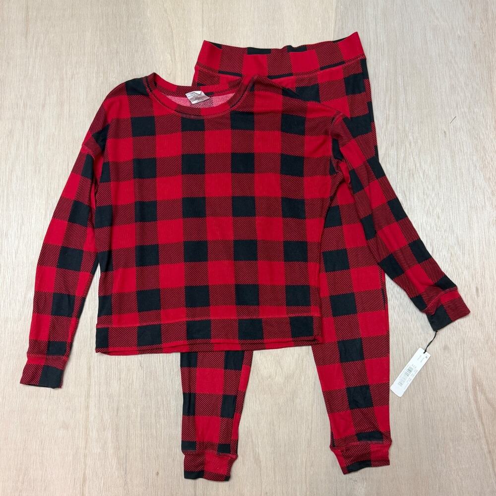NWT J+G Red Black Buffalo Plaid Pajama Set Women's Small Cozy Lounge Sleepwear‎